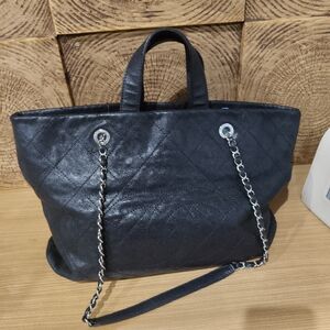 Chanel Elegant Black Quilted Tote Bag